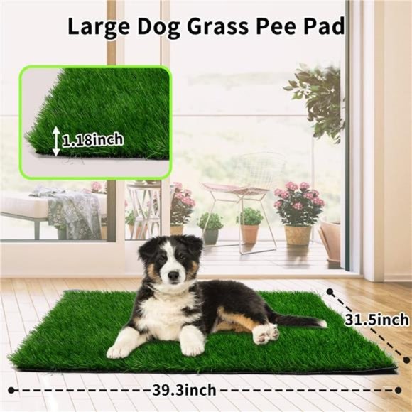 Grass Pad for Dogs 39.3 x 31.5 inches for Pets Potty Training, (1 Pack) - Picture 2 of 6